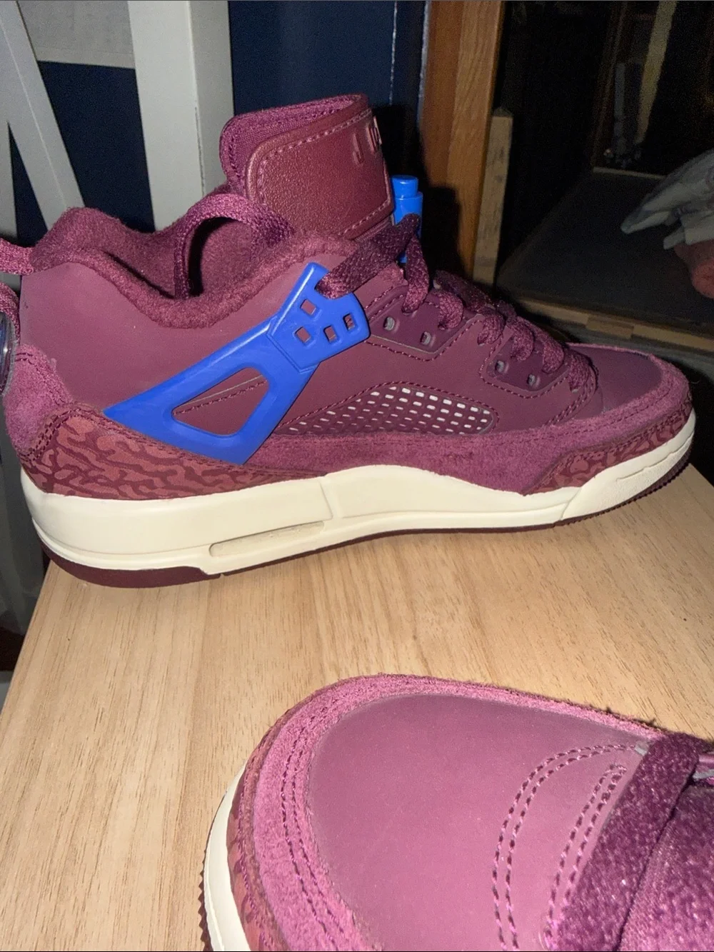 Jordan Spizike Low-Bordeaux/Hyper Royal/Sail Kids Size 4.5Y